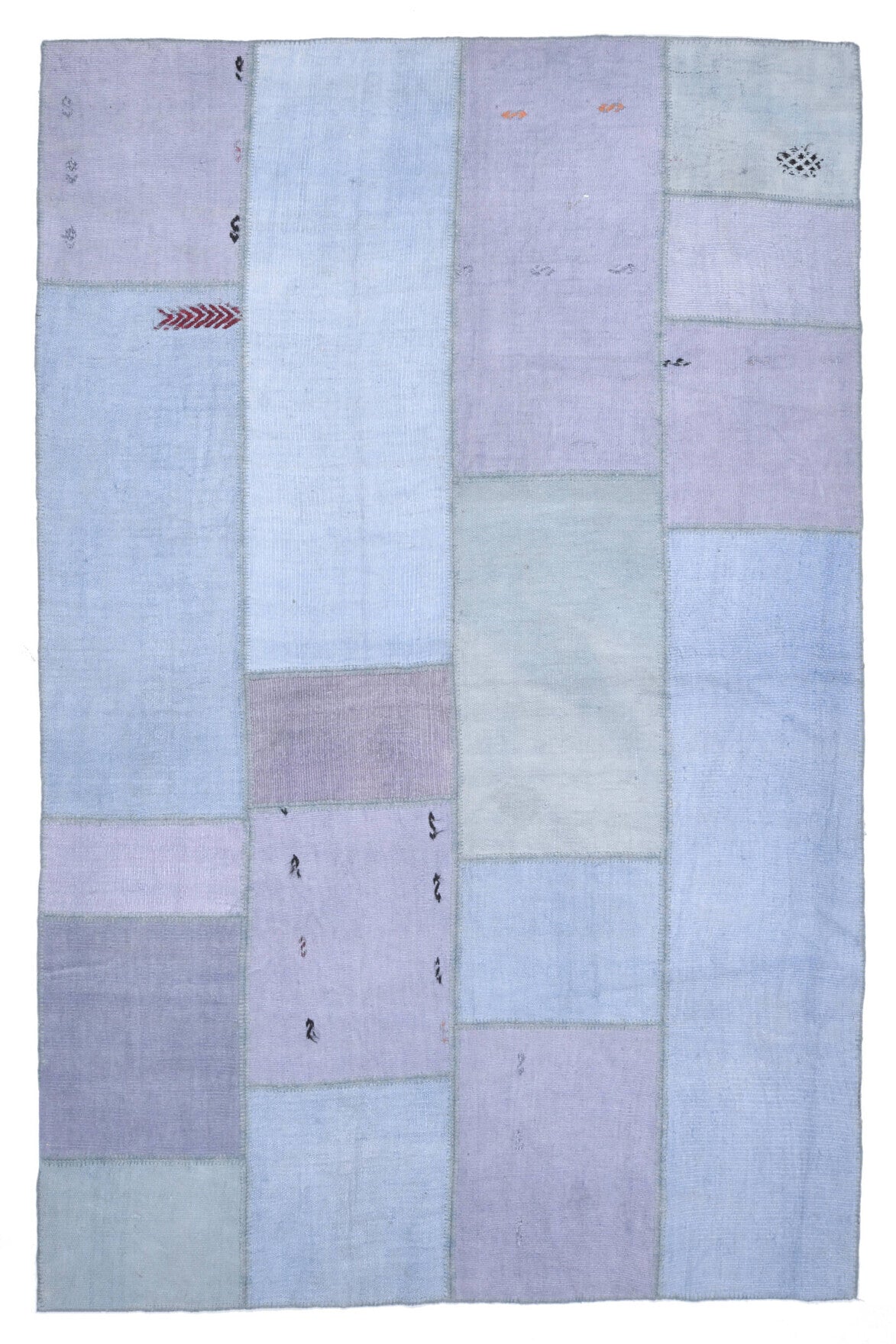El yapımı vintage halı 198x302 cm oryantal desenli yün