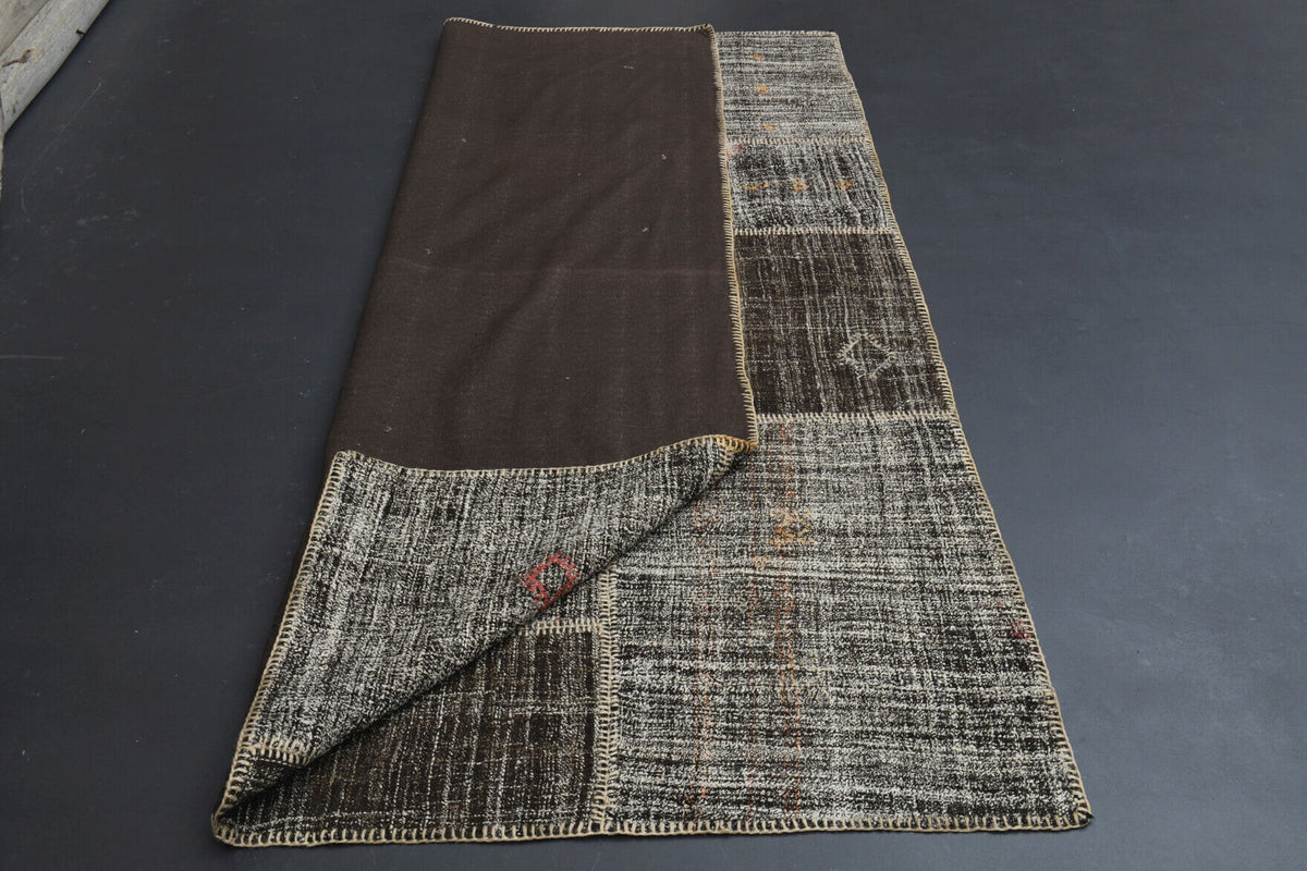 El yapımı vintage halı 173x244 cm oryantal desenli yün