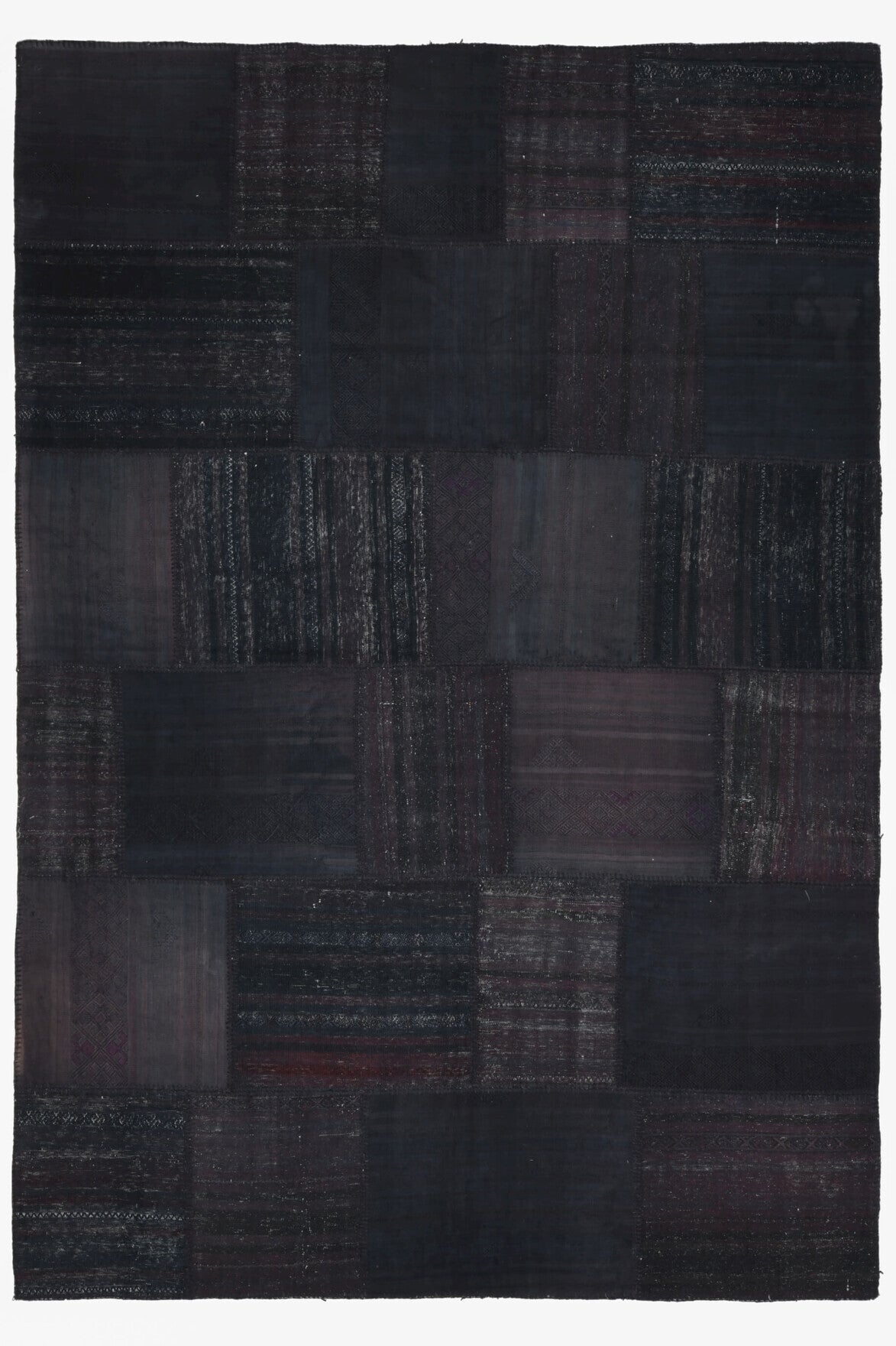 El yapımı vintage halı 201x295 cm oryantal desenli yün - detay görünümü