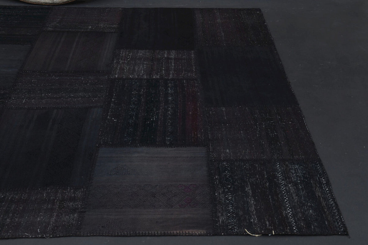 El yapımı vintage halı 201x295 cm oryantal desenli yün - mekan görünümü
