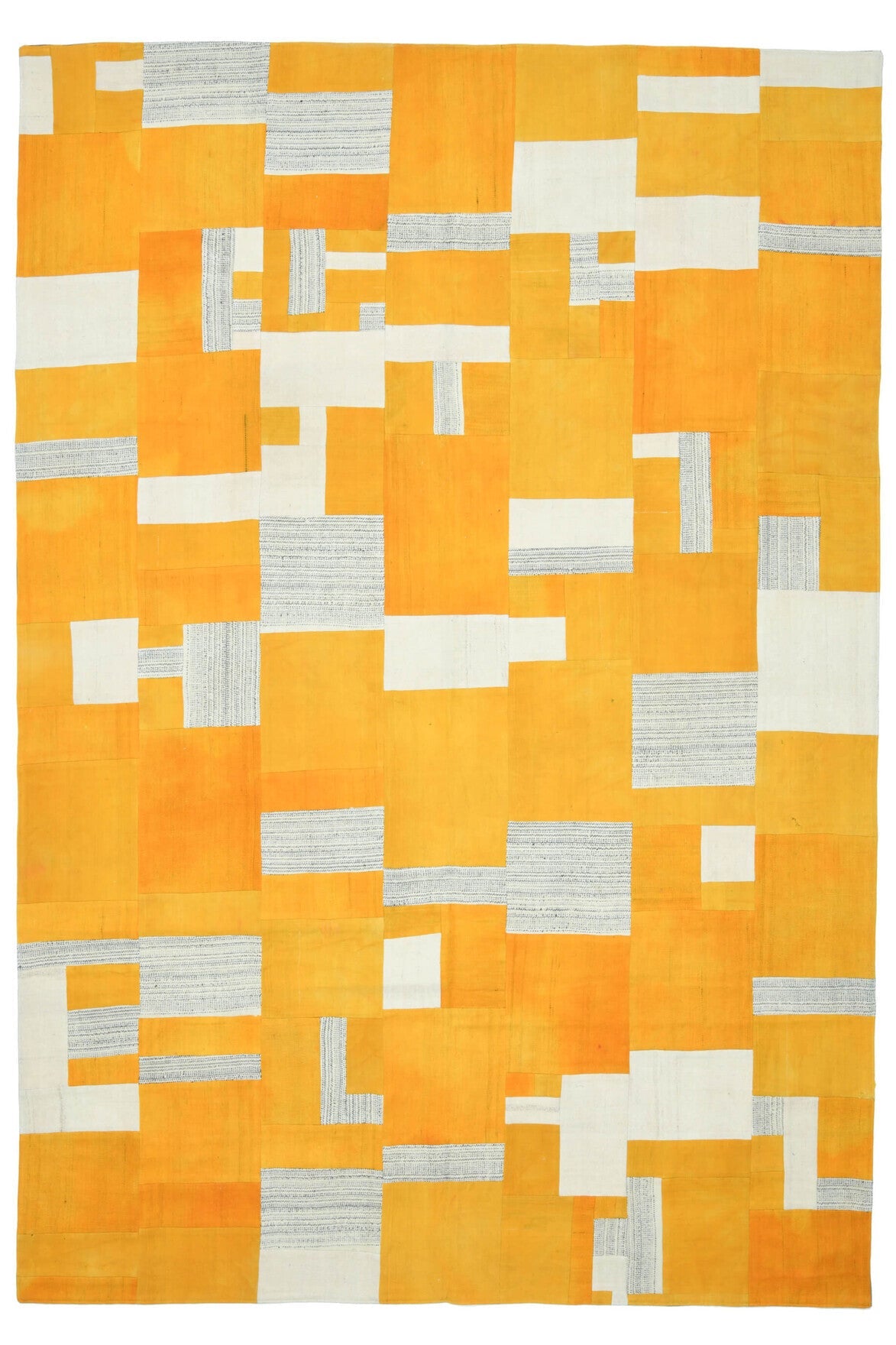El yapımı vintage halı 216x320 cm oryantal desenli yün - detay görünümü