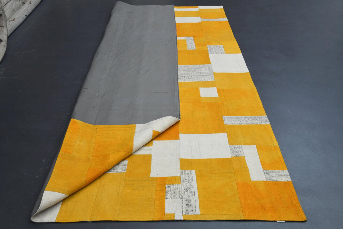 El yapımı vintage halı 216x320 cm oryantal desenli yün