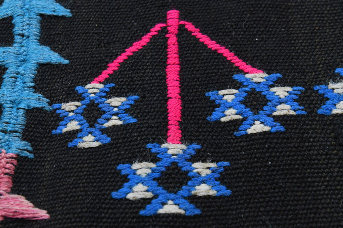 Nomadics Black Ethnic Carpet from 1970's