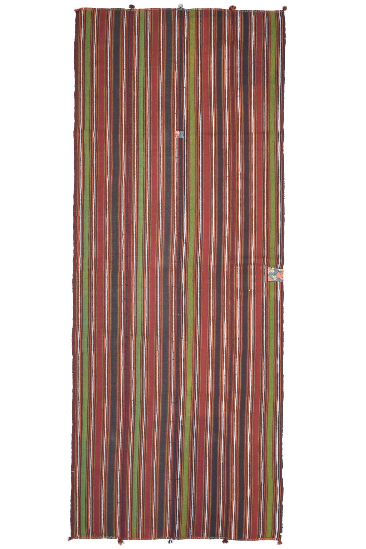 El yapımı vintage yolluk 140x351 cm oryantal desenli yün - detay görünümü