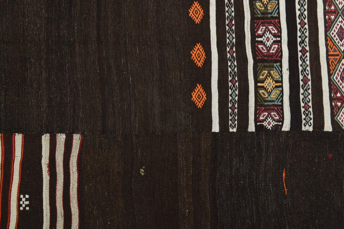 El yapımı vintage halı 198x231 cm oryantal desenli yün - farklı açıdan görünüm
