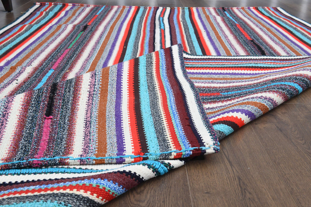 Handmade Vintage Area Kilim Rug