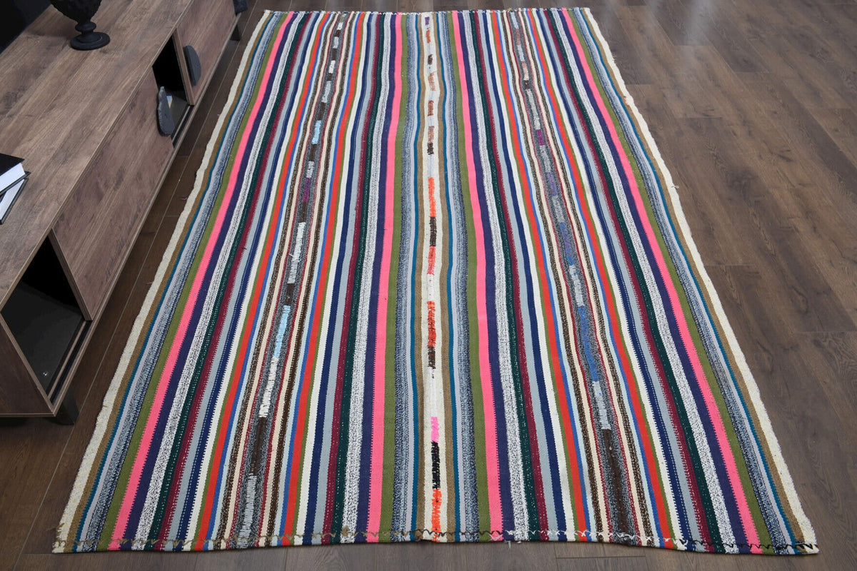 Handmade Vintage Area Kilim Rug