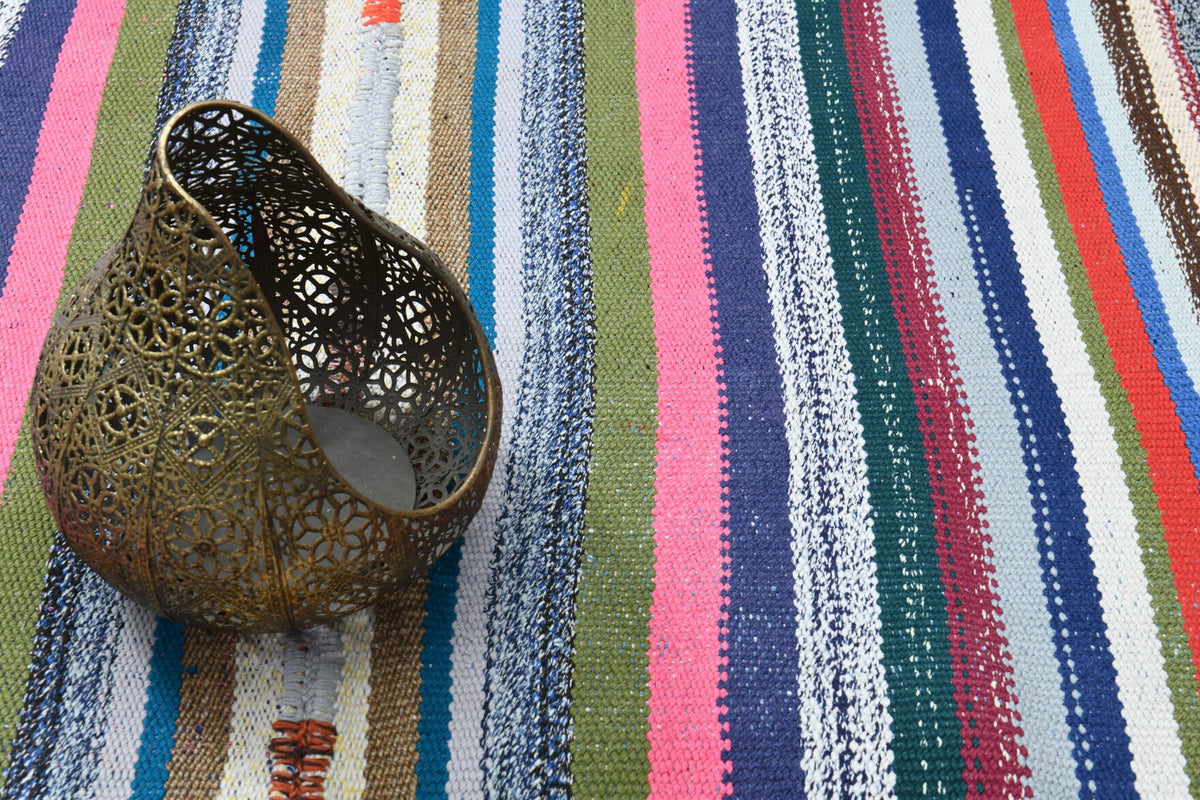 Handmade Vintage Area Kilim Rug