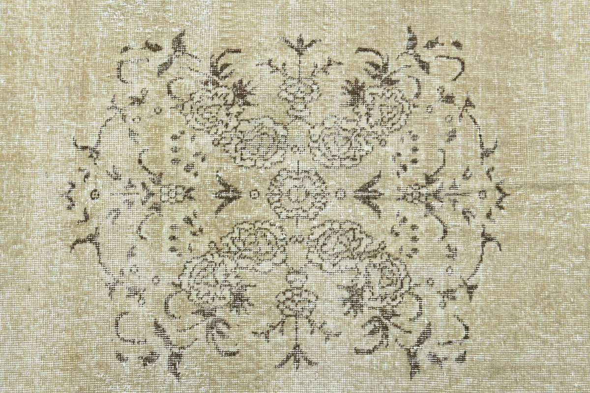 El yapımı vintage halı 196x292 cm çiçek desenli desenli yün - mekan görünümü