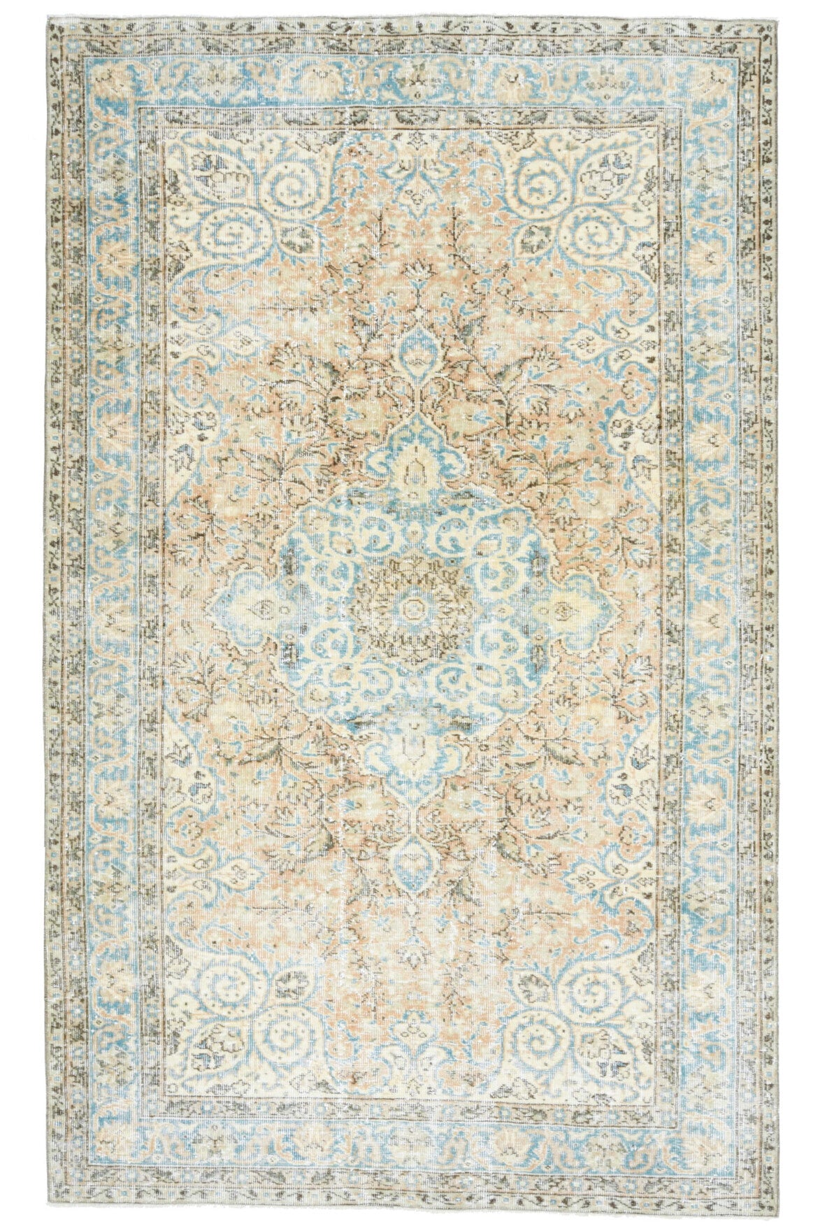 El yapımı vintage halı 157x264 cm oryantal desenli yün - farklı açıdan görünüm