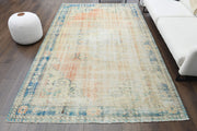 El yapımı vintage halı 183x274 cm oryantal desenli yün - detay görünümü