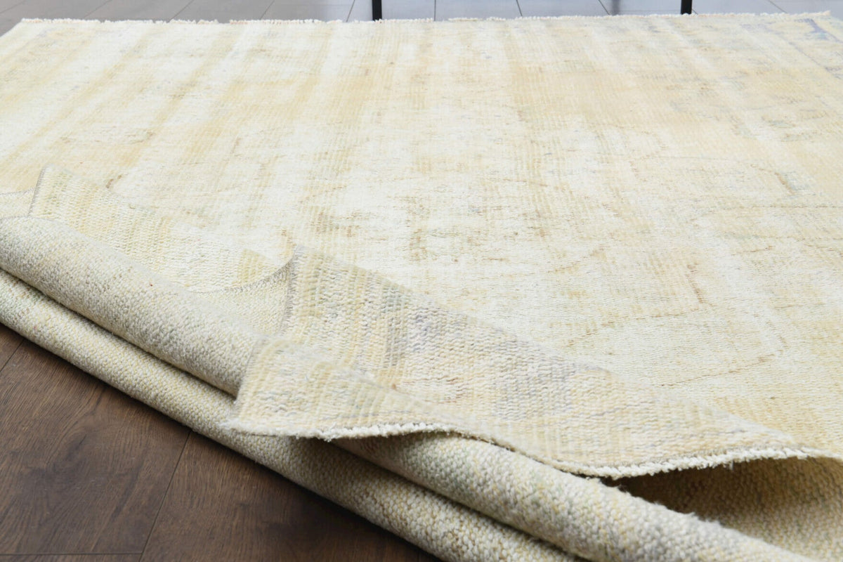 Beige Ecru Handmade Antique Area Rug