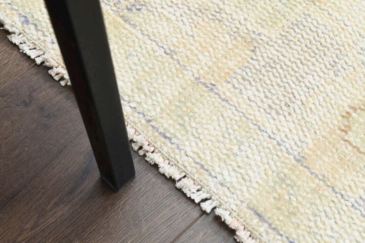 Beige Ecru Handmade Antique Area Rug
