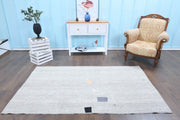 El yapımı vintage halı 135x226 cm düz desenli yün - detay görünümü