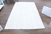 El yapımı vintage halı 142x226 cm çizgili desenli yün - detay görünümü