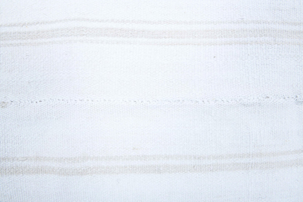 El yapımı vintage halı 142x226 cm çizgili desenli yün - üstten görünüm
