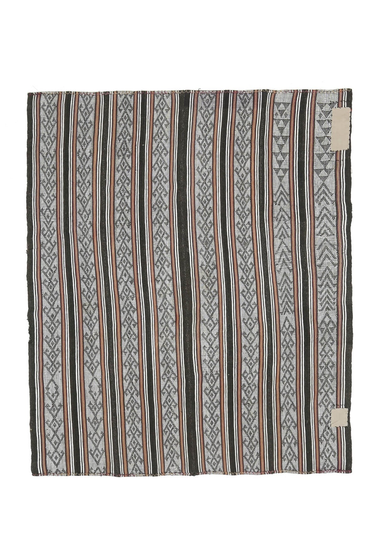 El yapımı vintage halı 178x211 cm i̇kat desenli yün