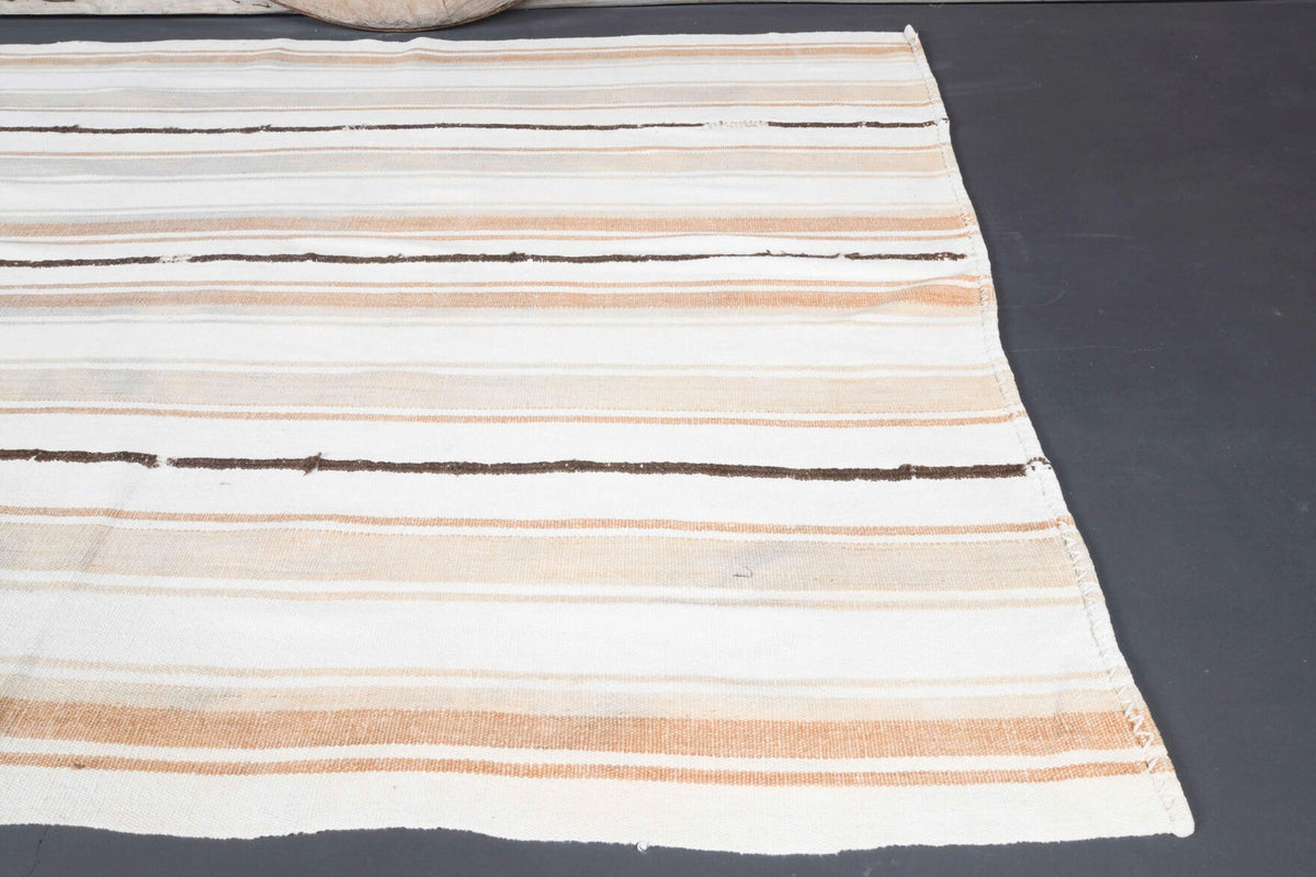 El yapımı vintage halı 155x203 cm çizgili desenli yün - desen detayı