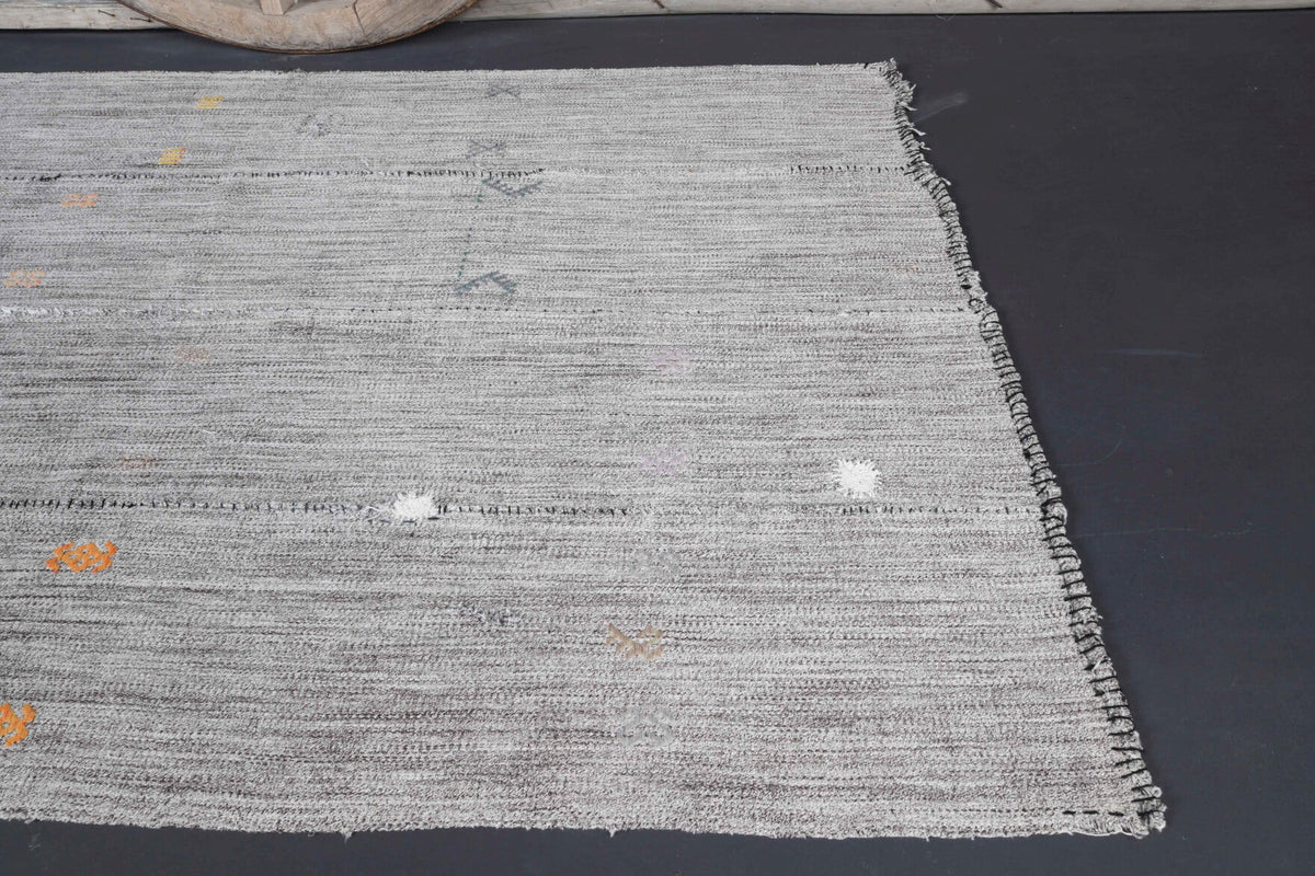 El yapımı vintage halı 119x201 cm düz desenli yün - desen detayı