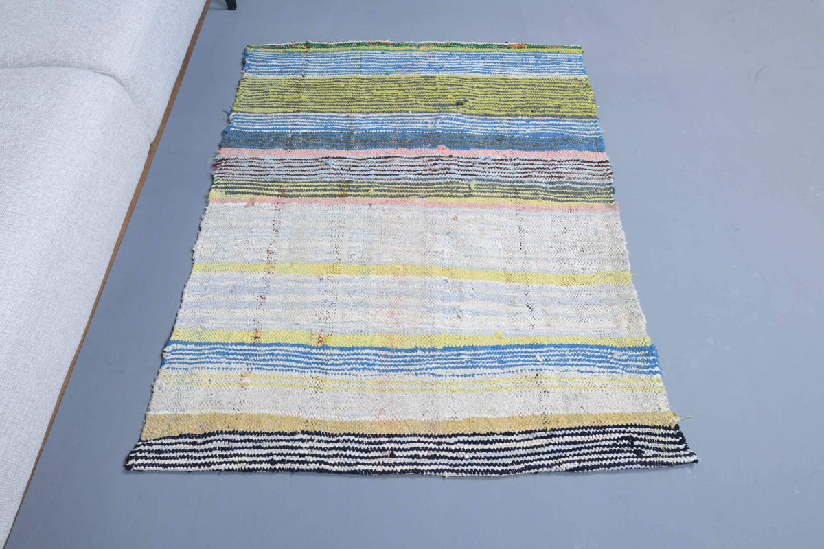 Handmade Vintage Kilim Rug in Pastel Colors