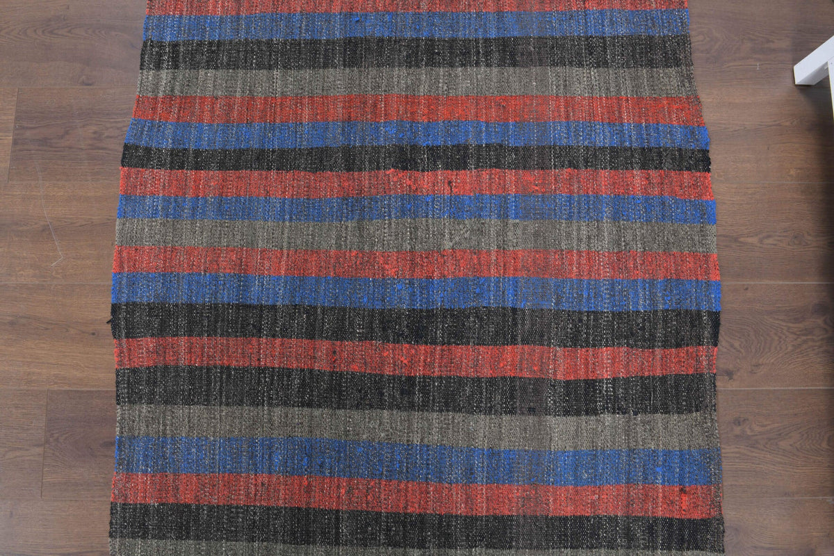 El yapımı vintage yolluk 107x241 cm çizgili desenli yün - mekan görünümü