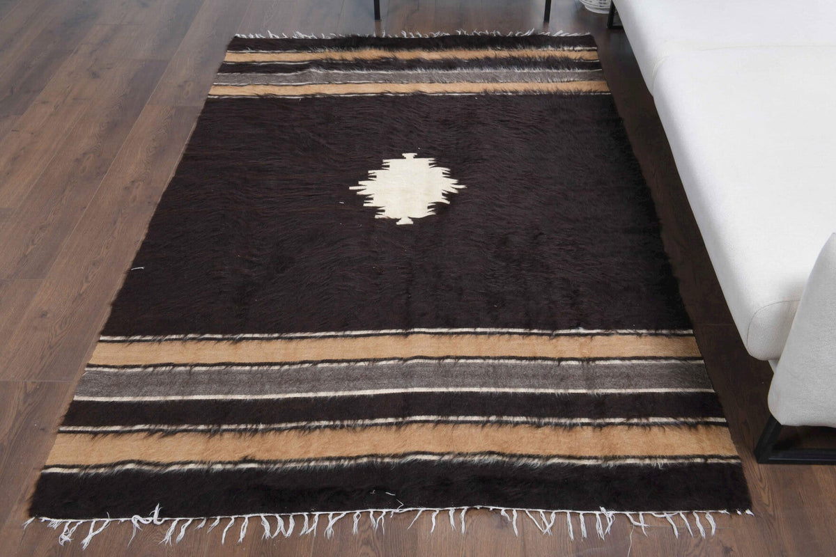 Black Kilim Handmade Vintage Rug