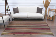 1960'lardan Anadolu kökenli çizgili el dokuma vintage kilim, 136x214 cm