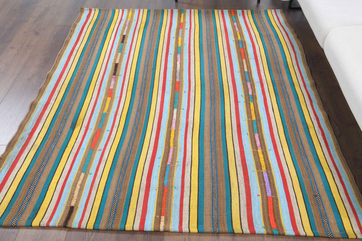 Multi-Colored Kilim Handmade Vintage Rug