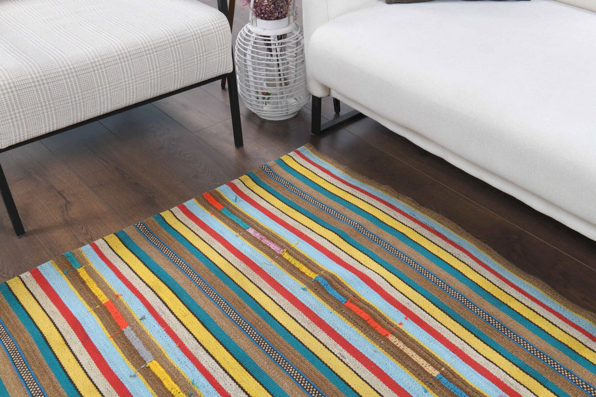 Multi-Colored Kilim Handmade Vintage Rug