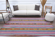 1960'lardan Anadolu kökenli çizgili el dokuma vintage kilim, 178x256 cm