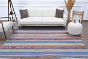 1960'lardan Anadolu kökenli çizgili el dokuma vintage kilim, 173x243 cm