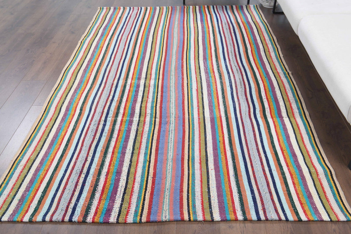 Handmade Vintage Colorful Rug