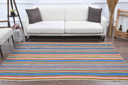 1960'lardan Anadolu kökenli çizgili el dokuma vintage kilim, 154x230 cm