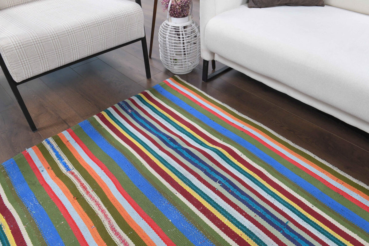 Pastel Colored Kilim Vintage Rug
