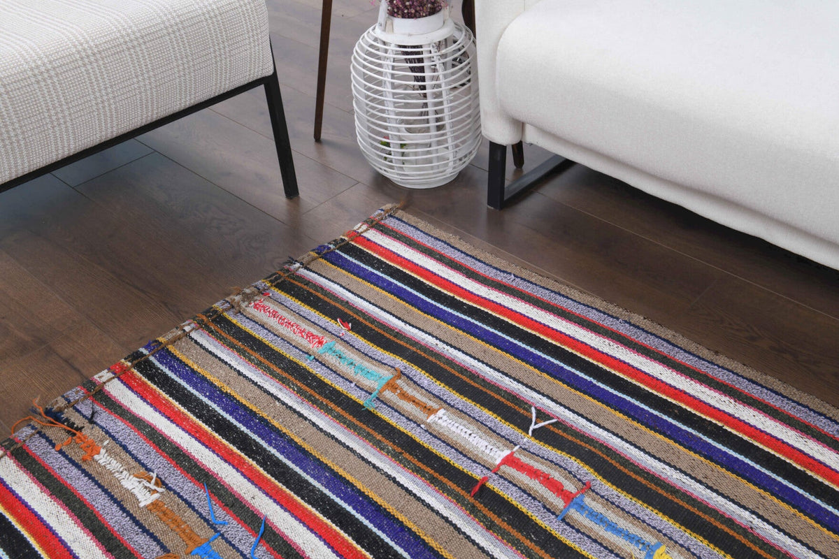 Colorful Handmade Vintage Kilim Rug