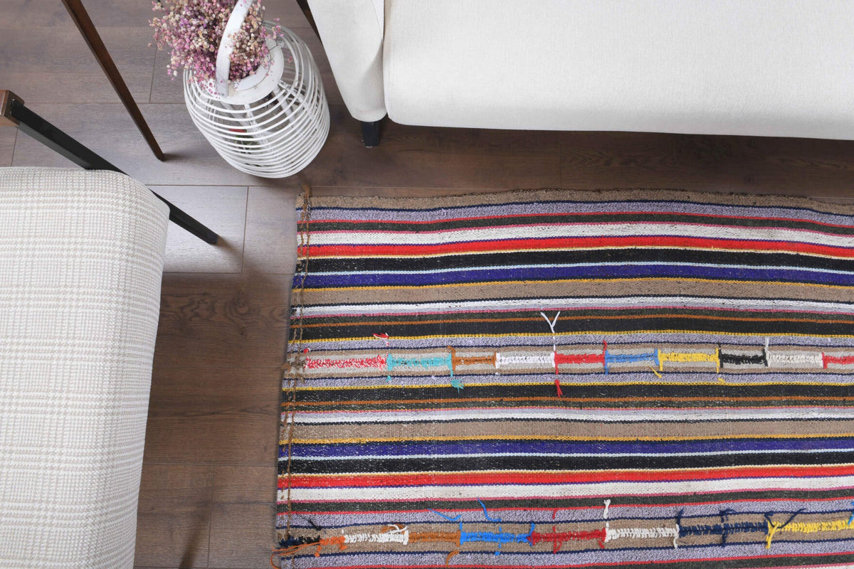 Colorful Handmade Vintage Kilim Rug