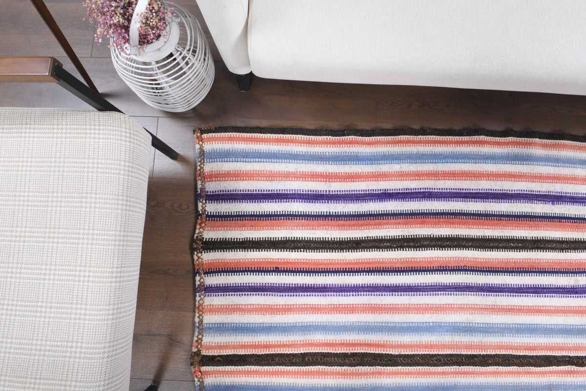 Striped Kilim Handmade Vintage Rug