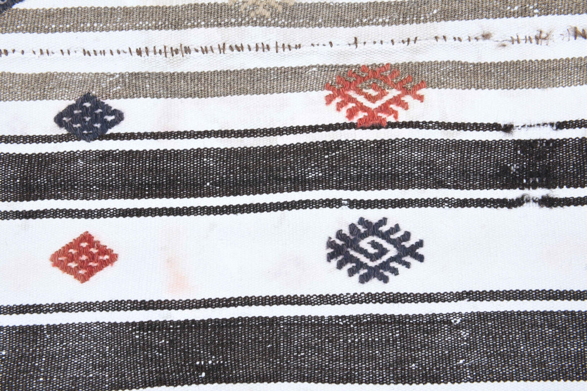 Black White Kilim Handmade Vintage Rug