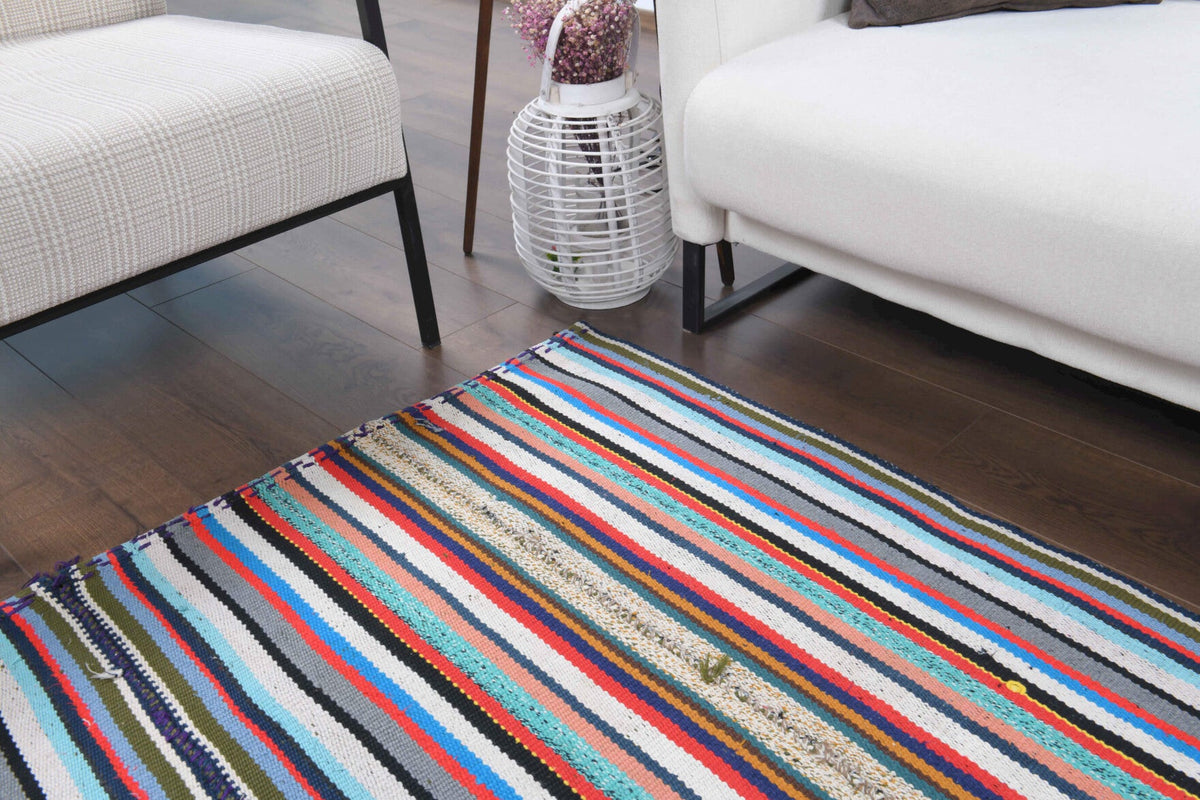 Colorful Handmade Vintage Rug