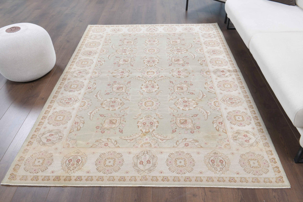 Bohemian Neutral Handmade Vintage Rug