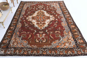 1970'lerden Anadolu kökenli oryantal desenli el dokuma vintage halı, 233x324 cm