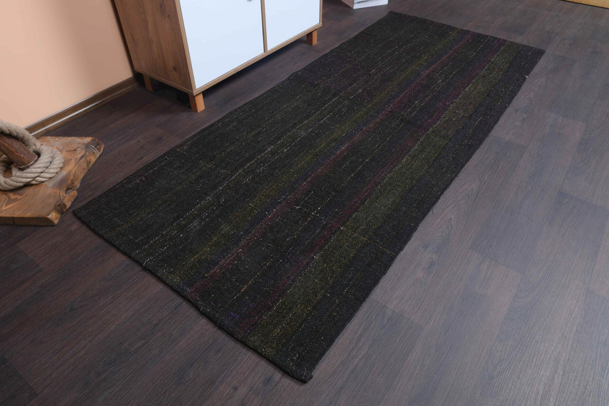 El yapımı vintage yolluk 97x231 cm düz desenli yün - detay görünümü