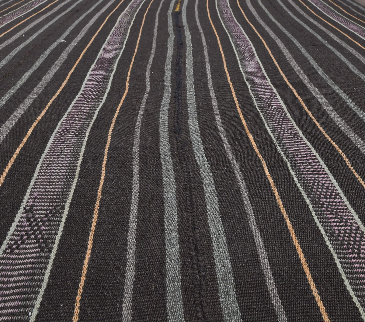 Hazal - Dark Striped Kilim Rug