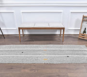 El yapımı vintage halı 71x234 cm tribal desenli yün - detay görünümü