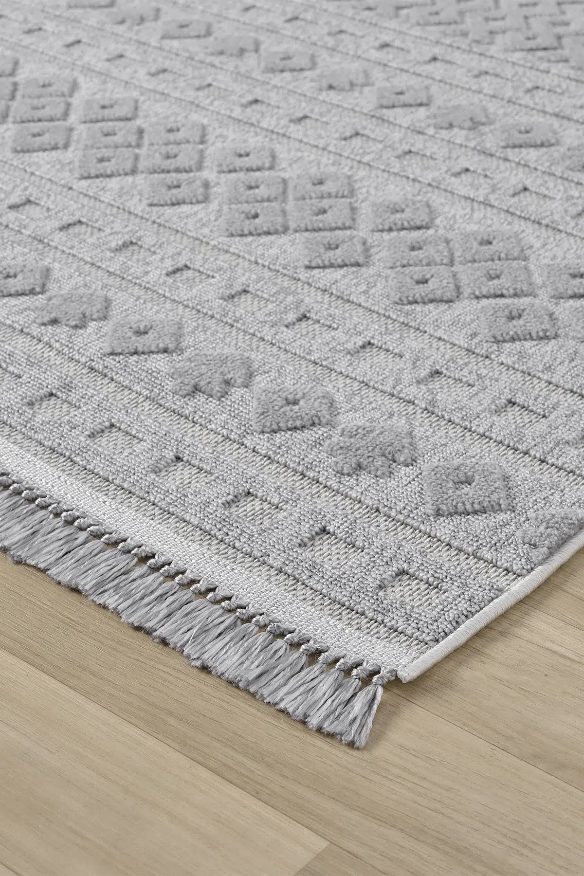 Gri Akdeniz Tarzı Canlı Bohem Modern Halı - 151GI