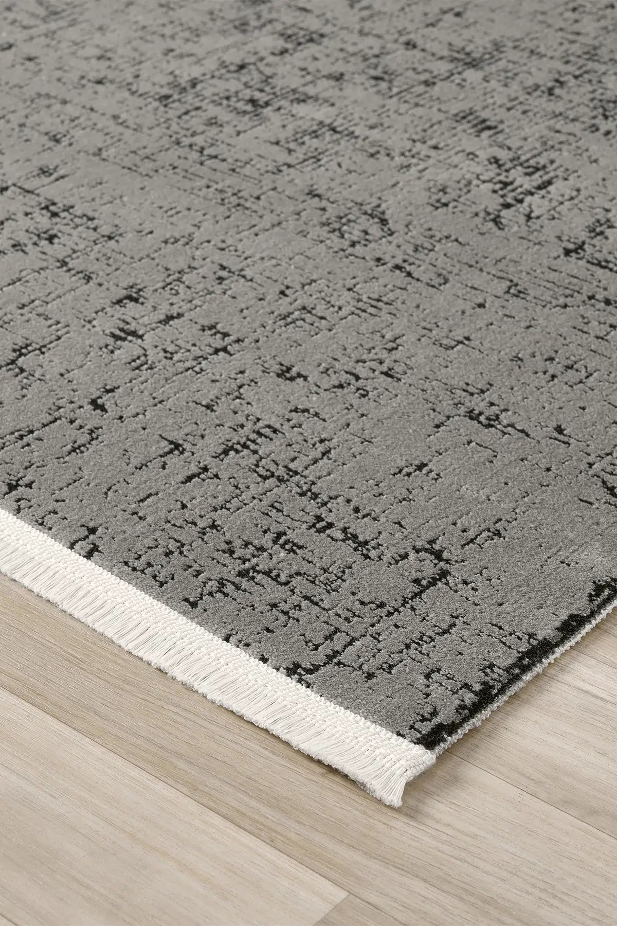 Antrasit Modern Mimari Çizgili Prestij Salon Halısı - 8080AI