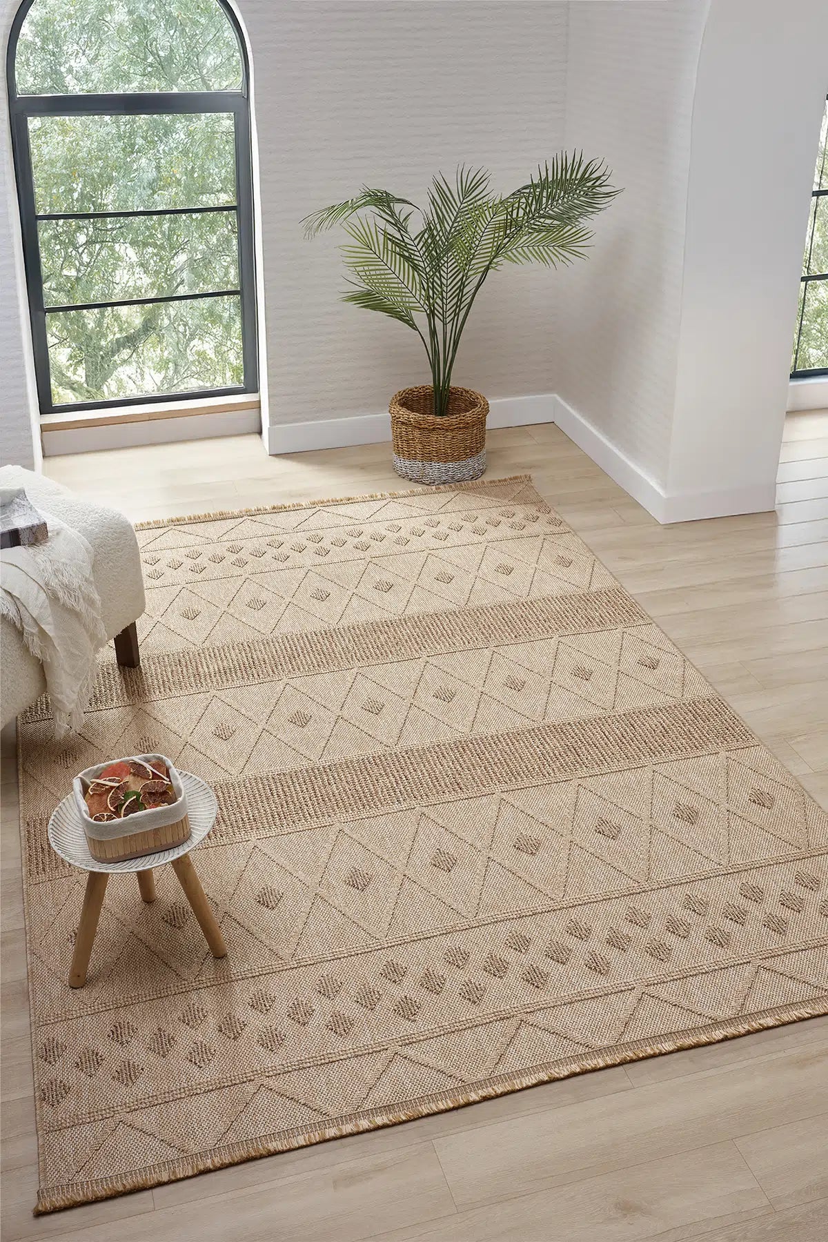 Kahve Bukle Dokulu Sade Modern Halı - 620KL