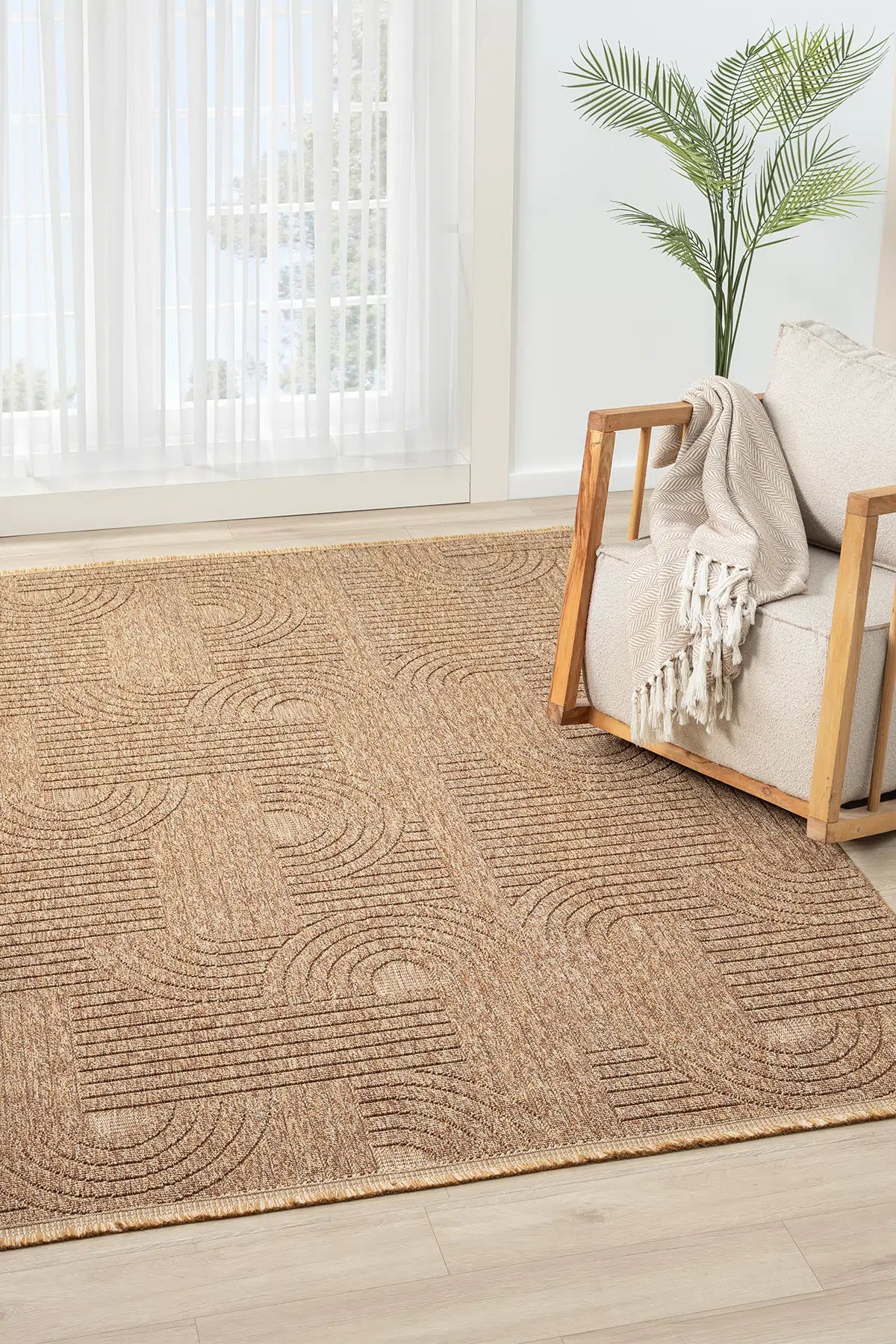 Kahve Bukle Dokulu Sade Modern Halı - 623KL