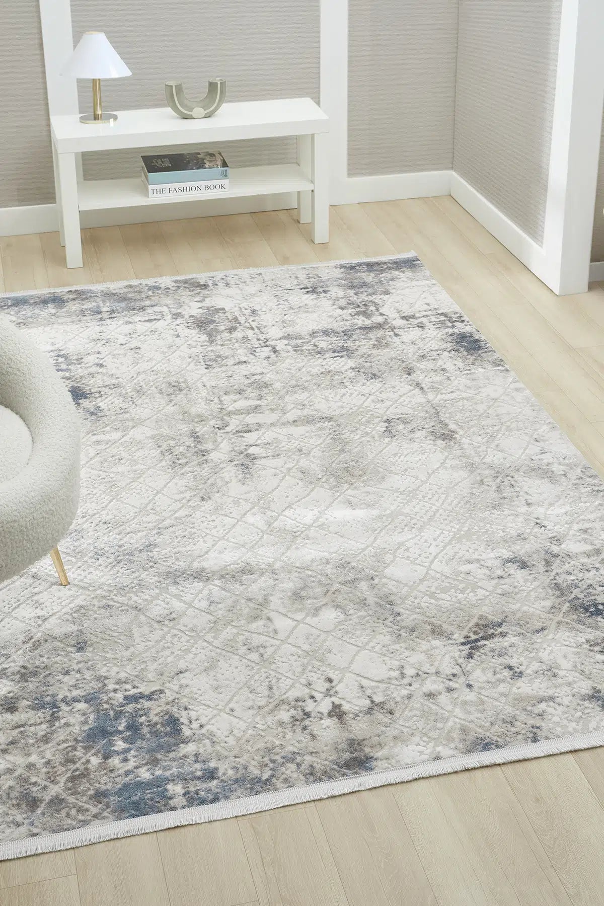 Mavi Geleneksel Motifli Modern Salon Halısı - 4005MM