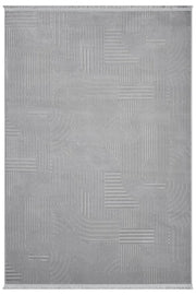 Gri Monokrom Düz Dokulu Minimalist Halı - 888GM